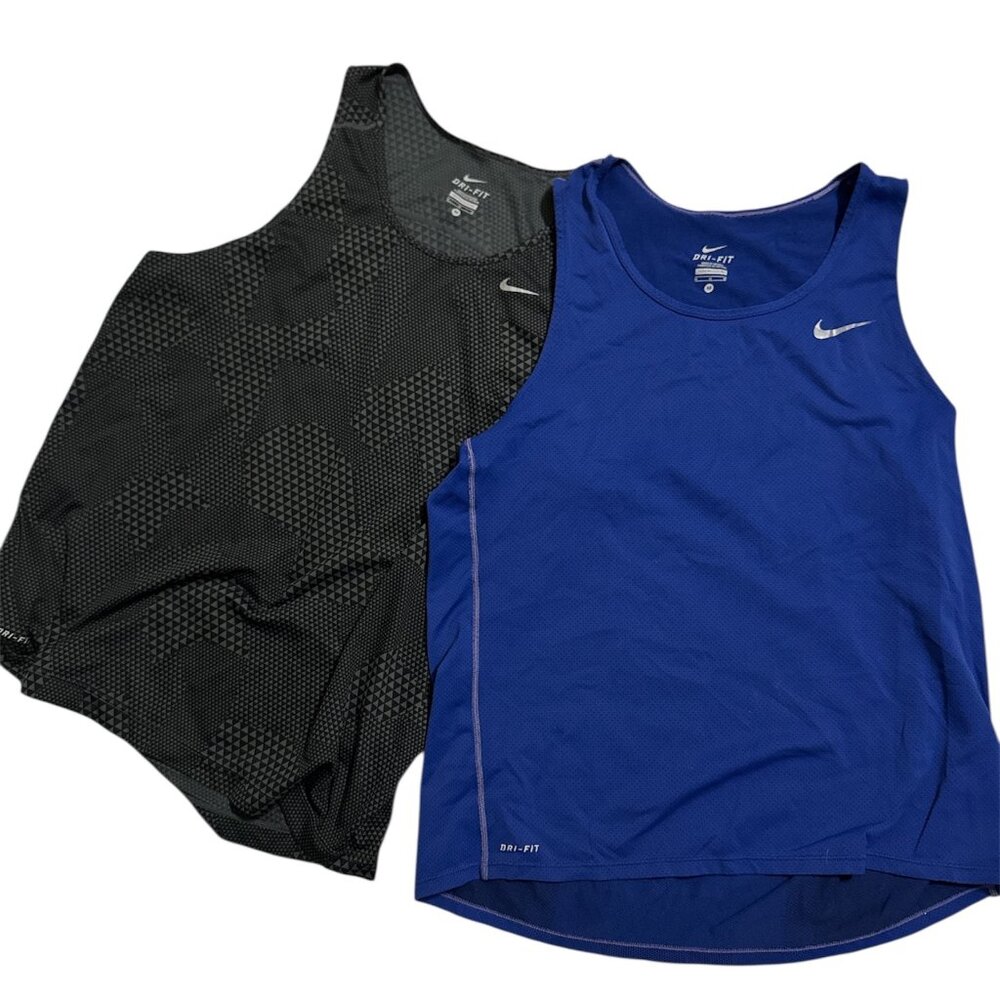 Set of Nike Black and Royal Blue Tank Tops